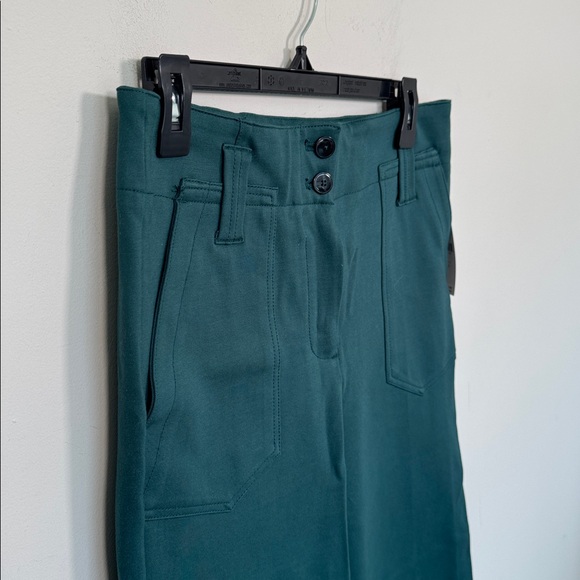 NWT Maeve Naomi Ponte Wide-Leg Flare Pants in Blue/Green - 8 - Picture 3 of 7